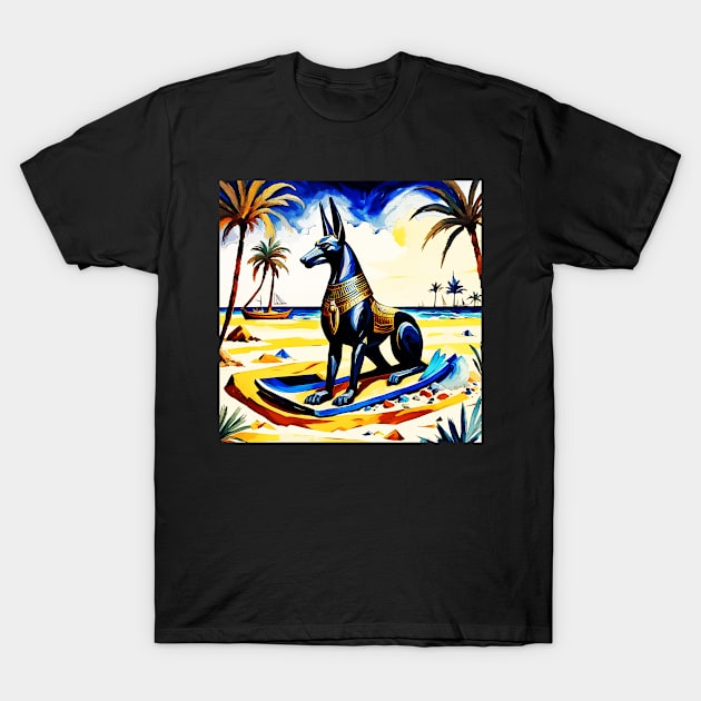 Anubis At The Beach 105 T-Shirt by Korey Watkins